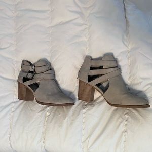 Soda Buckle Ankle Chunky Heel Bootie